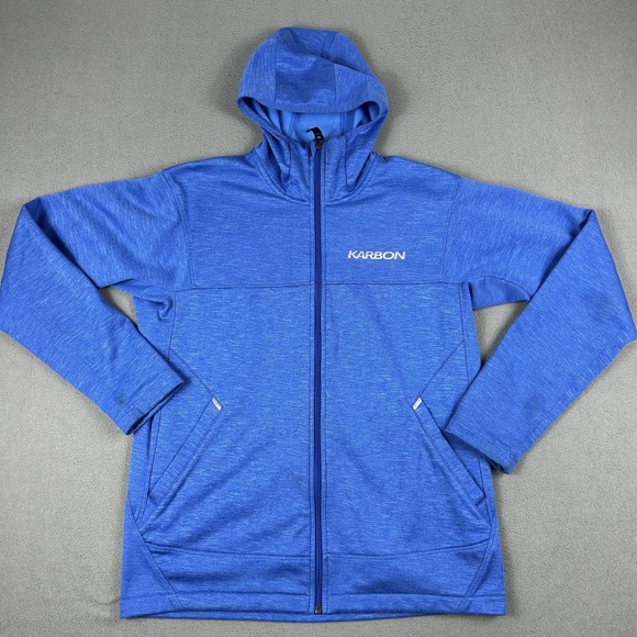 Karbon Other - Karbon Jacket Mens Large Blue Full Zip Hooded Fleece Lined Sweatshirt Outdoor